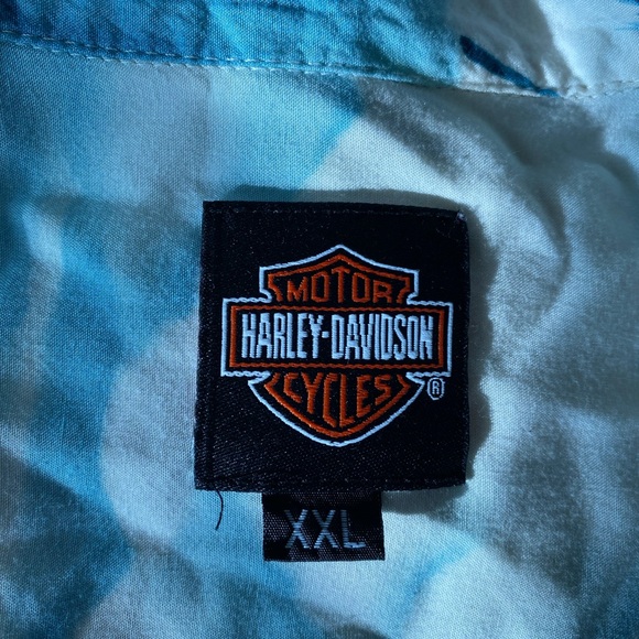 Vintage 90s Harley Davidson Tropical Hawaii Motorcycle Button Down, Size 2XL - Picture 5 of 5